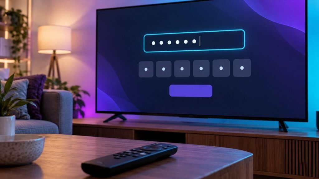 Téléviseur affichant un champ de code de connexion pour le diagnostic Atlas Pro On TV