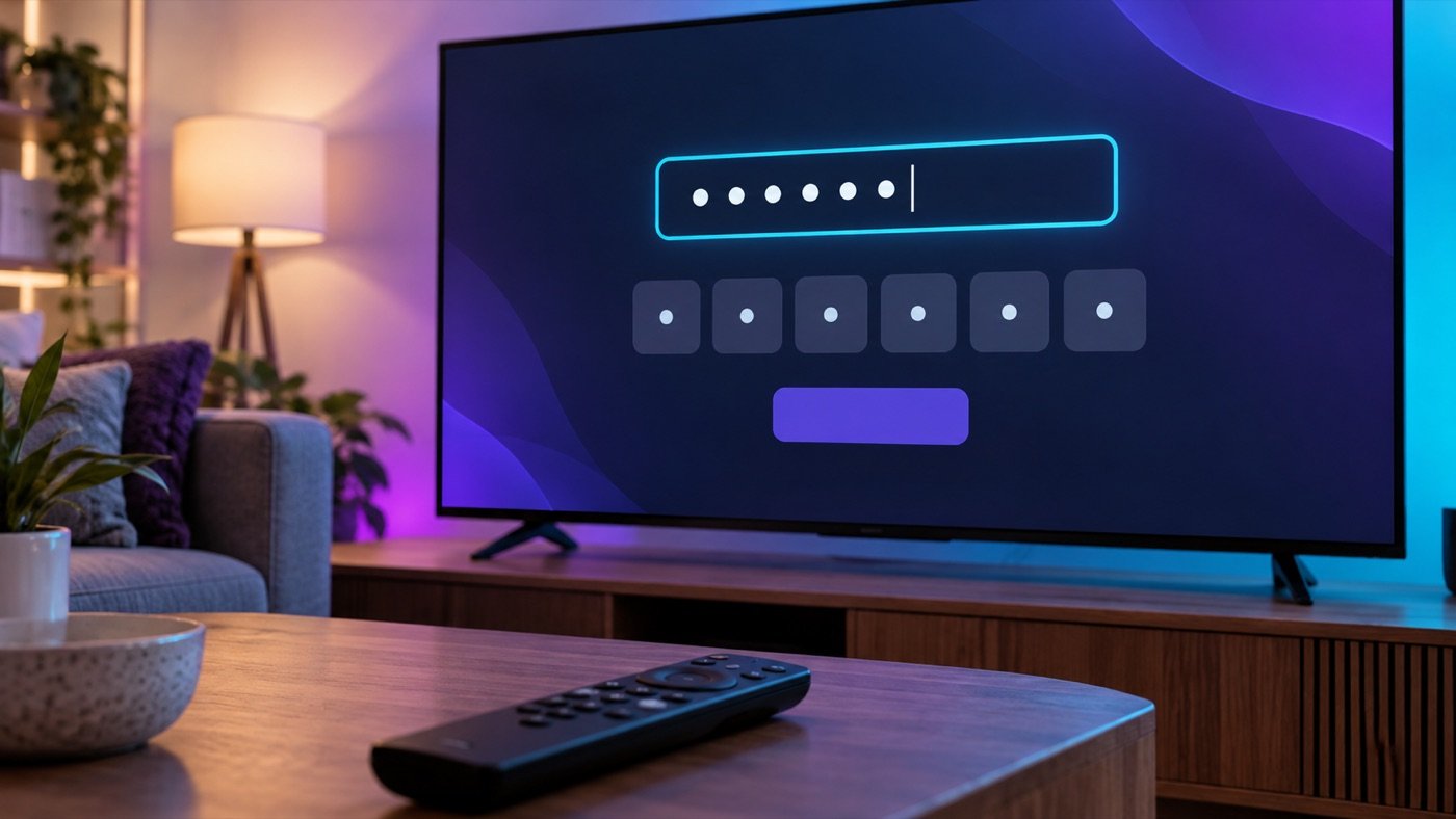Téléviseur affichant un champ de code de connexion pour le diagnostic Atlas Pro On TV